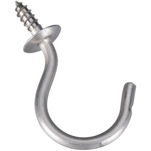 National Hardware 1.5 in. L Silver Stainless Steel Cup Hook 15 lb. cap. 2 pk - 1 of 1
