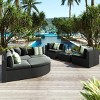 7-Piece Wicker Patio Conversation Set, All-Weather Rattan Sofa with Coffee Table, Thick Cushions, Colorful Pillows – Maison Boucle - 3 of 4