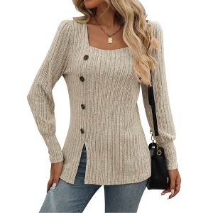 Womens Tops Dressy Casual Fall Sweaters Square Neck Fashion Clothes 2025 - 1 of 4