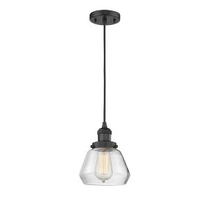Fulton - 1 Light Cord Hung Mini Pendant In Industrial Style-10 Inches Tall and 7 Inches Wide - 1 of 1