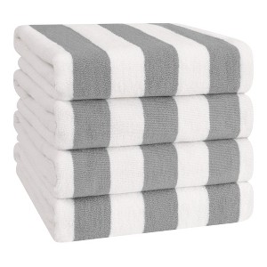 American Soft Linen Turkish Beach Towel, 100% Cotton Cabana Striped Beach Towel, 30 in by 60 in Soft Absorbent Beach Pool Towel - 1 of 4