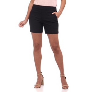 Rekucci Women's Comfort Fit Woven Riviera Shorts with Zipper Pockets - 1 of 4