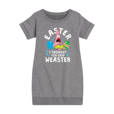 - SpongeBob SquarePants - Easter Weaster Graphic Short Sleeve Fleece Dress