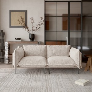 WJShome Velvet Modular Sectional Couch, 74" Modern 2-Seater Sofa with Removable Cushions For Livingroom - 1 of 4