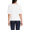 Lands' End Women's Elbow Sleeve Slub Lace Trim T-Shirt - 2 of 4