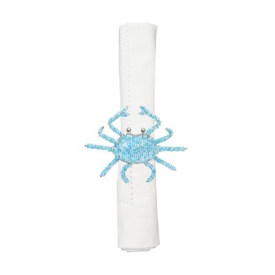 C&F Home Bluecrab Beaded Napkin Ring Set of 6