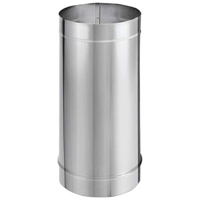 DuraVent DuraBlack 24 Inch Long x 8 Inch Diameter Single Wall Wood Burning Stainless Steel Stove Pipe Connector to Vent Smoke and Exhaust