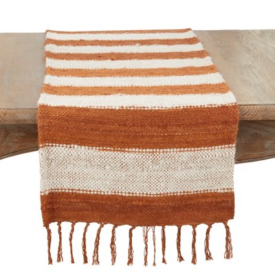 Saro Lifestyle Cozy Cottage Plaid Table Runner, Orange, 16"x72"