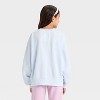 Girls' Disney Stitch and Angel Hawaii Fleece Crewneck Graphic Sweatshirt - Light Blue - 3 of 4