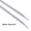 INSPIRE CHIC Reflective Dual Color Checkered Woven Flat Shoelaces 2 Pairs - 3 of 4
