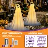 Joyfy 2 Pack 47'' Halloween Standing Ghost Outdoor Decoration,  White Ghost with Warm String Light Haunted House Prop for Garden Yard Porch Lawn Decor - 2 of 4