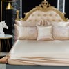 Jacquard Comforter Set with Satin Sheet Set – Luxury Bed in a Bag, Royal Embroidered Floral Design, Soft Silky with Cushion Cover - 4 of 4
