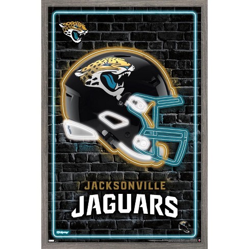 Trends International Nfl Jacksonville Jaguars - Neon Helmet 23 Framed Wall  Poster Prints Barnwood Framed Version 22.375' X 34' : Target