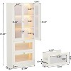 Tribesigns 70.9" Tall Bookcase with LED Light Acrylic Doors, 3-Tier Display Bookshelf Storage Cabinet with File Drawers for Home Office - 3 of 4
