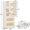 Tribesigns 70.9" Tall Bookcase with LED Light Acrylic Doors, 3-Tier Display Bookshelf Storage Cabinet with File Drawers for Home Office - image 3 of 4