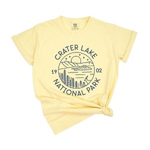 Simply Sage Market Women's Crater Lake National Park Short Sleeve Garment Dyed Tee - 1 of 4