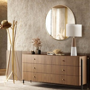 Gold 20 Inch Stylish Metal Round Bathroom Mirror with Durable Construction and Sleek Finish - 1 of 3