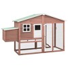 vidaXL Chicken Coop with Nest Box Red and White Solid Fir Wood - 2 of 4