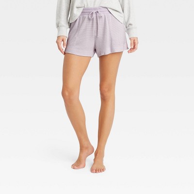 Women's Striped Perfectly Cozy Lounge Shorts - Stars Above™ Purple L