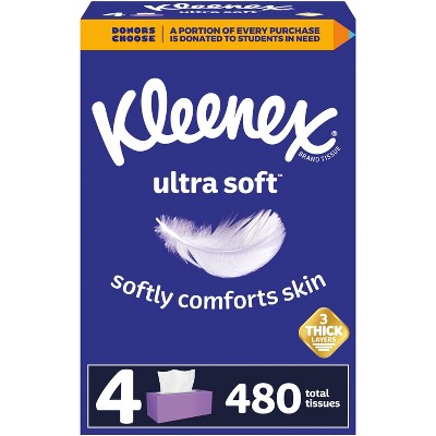 Kleenex Back-to-School Ultra Soft Facial Tissue - 4pk/120ct