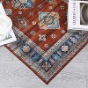 Area Rug 8x10 Living Room Rug Non Slip Washable Rugs for Bedroom Boho Aesthetic Carpet Stain-Resistant Foldable Thin Floor Cover for Dining Room Red - 3 of 4