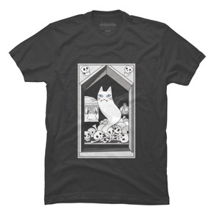 Men's Design By Humans Ghost cat the Keeper of the Crypt By runcatrun T-Shirt - 1 of 2
