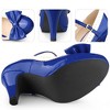 Perphy Women's Bow Platform Ankle Strap Stiletto Heels Mary Jane Pumps - 3 of 3