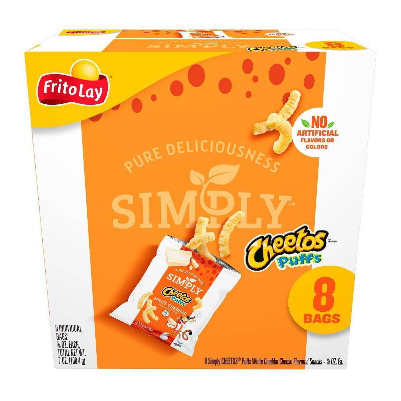 Cheetos Simply White Cheddar Puffs - 8ct, 3 of 6