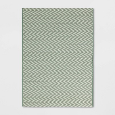 4'x5'6" Striped Power Loom Woven Area Rug Green - Room Essentials™
