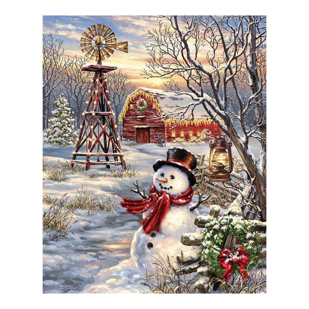 Photos - Jigsaw Puzzle / Mosaic Springbok Winter Windmill Jigsaw Puzzle - 1000pc: Nature Theme, Shapes & Colors, Memory Skills, Paperboard 