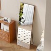 Grungis Rectangle Full Length Mirror,3rd Generation Leaning Floor Full Body Mirror with Solid Wood Frame for Bedroom or Cloakroom - 2 of 4