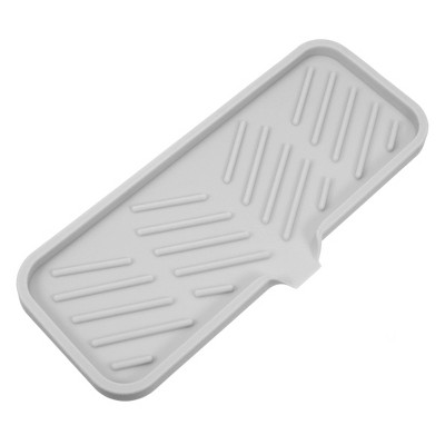 1pc Silicone Draining Mat - Light Gray