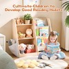 MAYEERTY 3 Tier Kids Wooden Bookshelf Extra Pocket Toy Storage for Kids Room - 4 of 4
