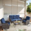Buenhomino Outdoor 5 Pieces Coversation Set with Swivel Rocking Chair, Patio Furniture High Back Couch with Coffee Table for Porch Balcony Backyard - 2 of 4