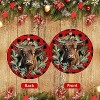 Lomsoe Highland Cow Ornaments for Christmas Tree Ceramic Christmas Ornaments Red Christmas Tree Hanging Decor Christmas Gift Christmas Decor - 3 of 4