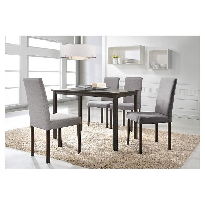 Andrew 5-Piece Dark Brown and Gray Wood Dining Set