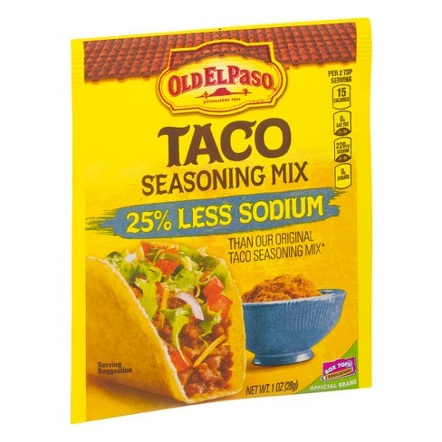 Old El Paso 25 Less Sodium Taco Seasoning 1oz Target