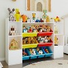 Kids Toy Storage Organizer with 8 Removable Bins, Bookshelf with 2 Storage Cubbies for Playroom, Bedroom & Classroom - 2 of 4