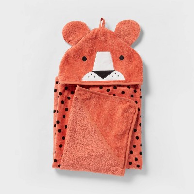 25"x50" Cheetah Hooded Towel Orange - Pillowfort™