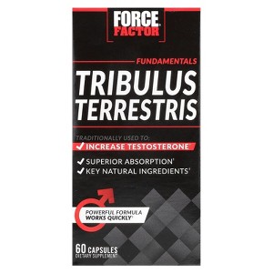 Force Factor, Tribulus Terrestris, Testosterone Booster 1,000 mg (per Serving), 60 Capsules - 1 of 3