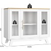 Jojoka 36" Sideboard Buffet Storage Cabinet with Adjustable Shelves and Fluted Glass Door - 2 of 4