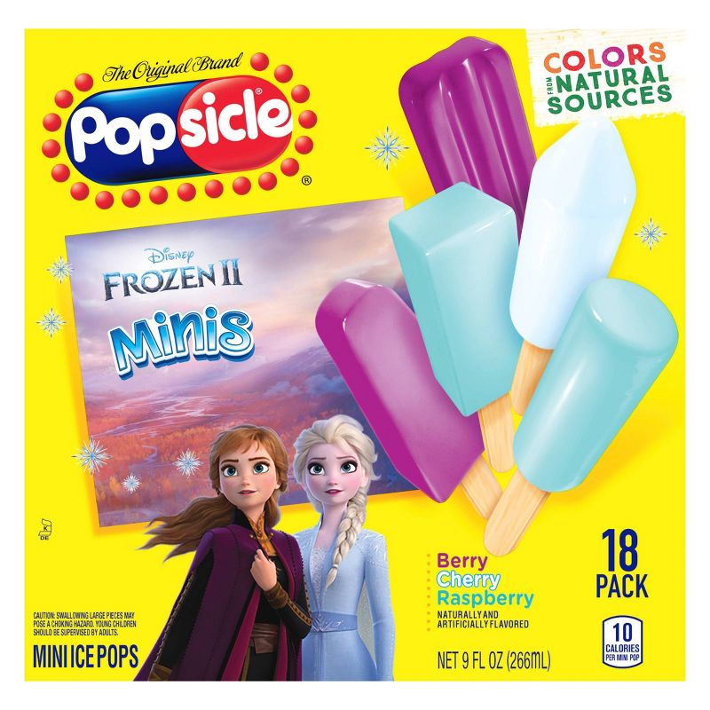 Popsicle Berry, Cherry, &#38; Raspberry Disney Frozen Mini Ice Pops - 18ct, 1 of 18