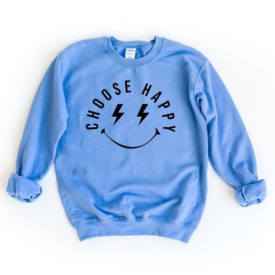 Simply Sage Market Women's Graphic Sweatshirt Choose Happy Lightning Eyes