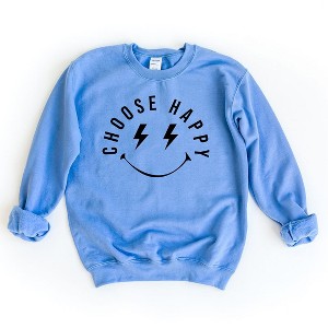 Simply Sage Market Women's Graphic Sweatshirt Choose Happy Lightning Eyes - 1 of 3