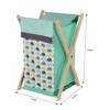 Bacati - Elephants Mint/Yellow/Gray Laundry Hamper with Wooden Frame - 2 of 4