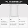 BalanceFrom Walk Thru Safety Gate for Baby and Pets, Doorways, Stairways, Hallways, Fits 29.1-33.8 Inch Openings, 36 Inch Height, White - 3 of 4