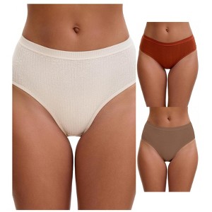 INSPIRE CHIC Women's High Waisted Butt Lifter Briefs Tummy Control Underwear, Available in Plus Size 3 Packs - 1 of 4