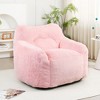 Vynxaria Blush Pink Bean Bag Seat - 47" Oversized Lounge Chair with Supportive Armrests - 3 of 4