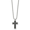 Chisel Stainless Steel Brushed Black Genuine Stingray Inlay Cross Pendant Pendant Necklace 24" Ball Chain - 4 of 4