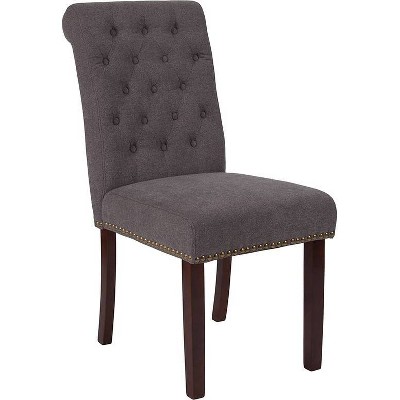 Parsons Chair with Rolled Back Fabric Dark Gray - Riverstone Furniture